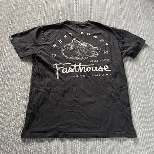 Fasthouse 1968 West Coast Bear Moto Co T-Shirt Black Men’s Large Graphic Tee